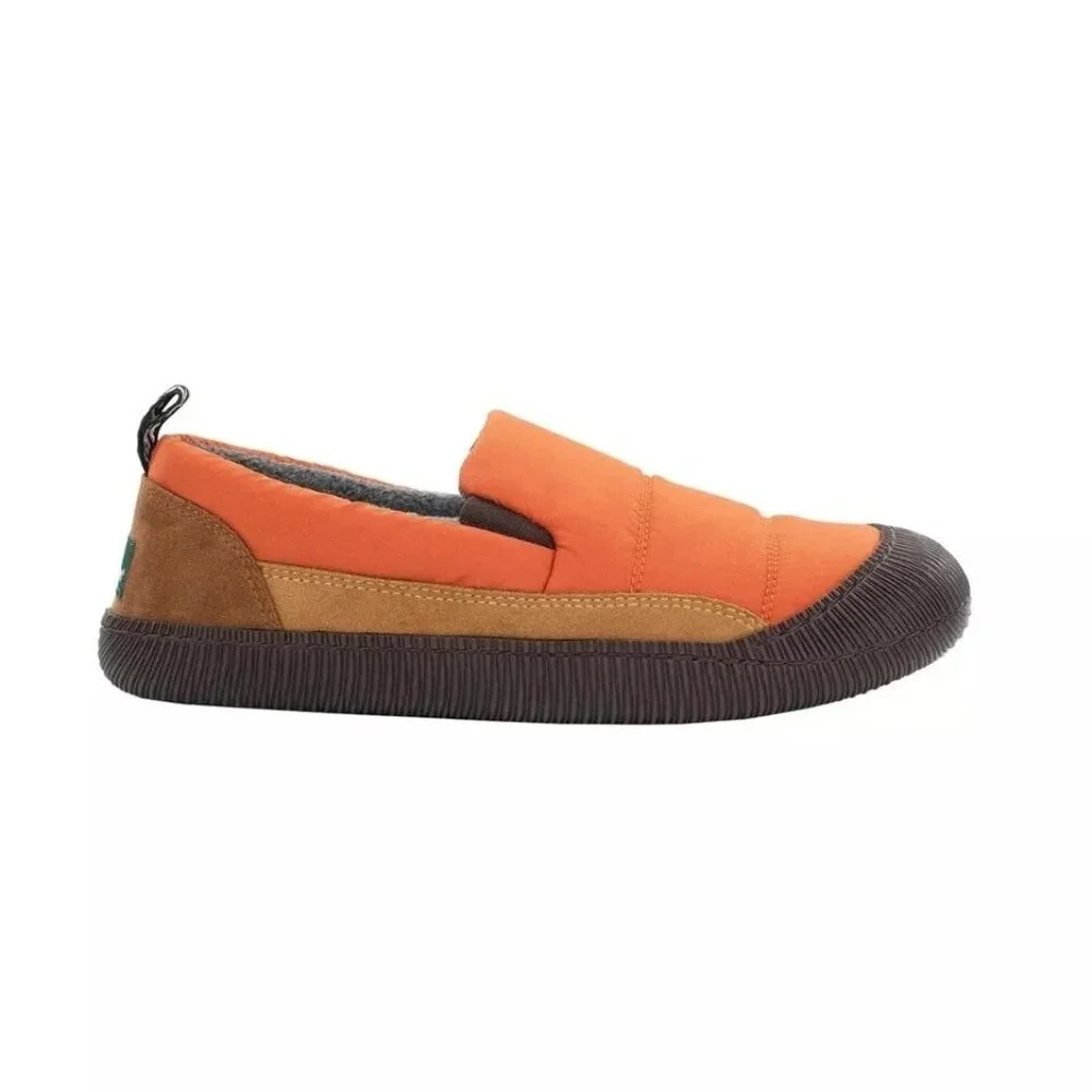 Staheekum Men 12 Puff Slip-On Shoes Suede Water-Repellent Quilted Outdoor Orange